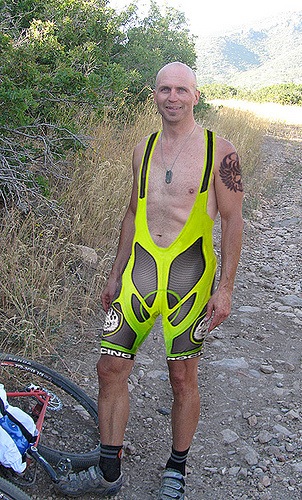  Clay gave Kenny a nice new pair of bibshorts and a Rock Racing tattoo.