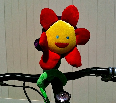 novelty daisy toy affixed to my handlebars.